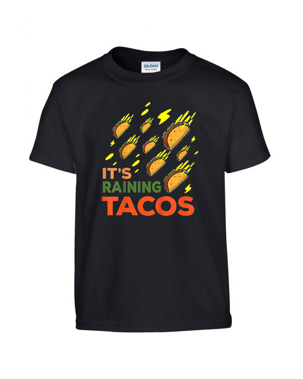 raining tacos Fekete Gyerek Póló