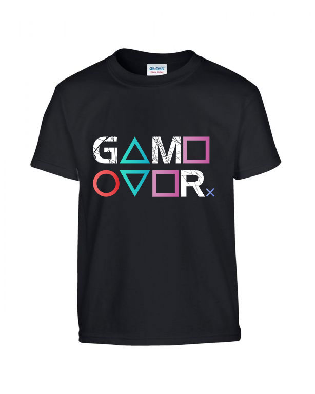playstation ps4 ps5 gamer game over Fekete Gyerek Póló