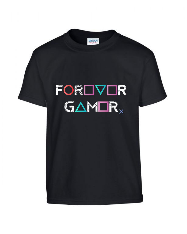gamer forever playstation ps4 ps5 Fekete Gyerek Póló