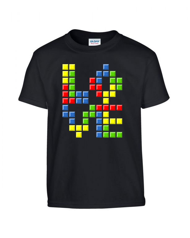 love tetris tetrisz Fekete Gyerek Póló