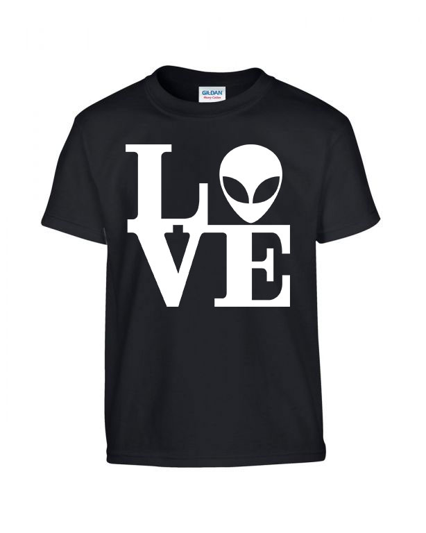 ufo love Fekete Gyerek Póló