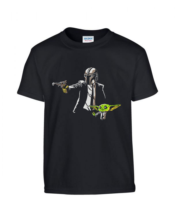 a mandalorian baba yoda baby yoda mando Fekete Gyerek Póló