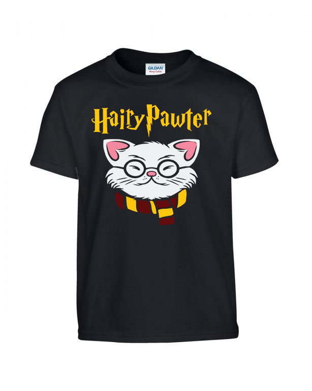 macska macskás cica cicás harry potter Fekete Gyerek Póló