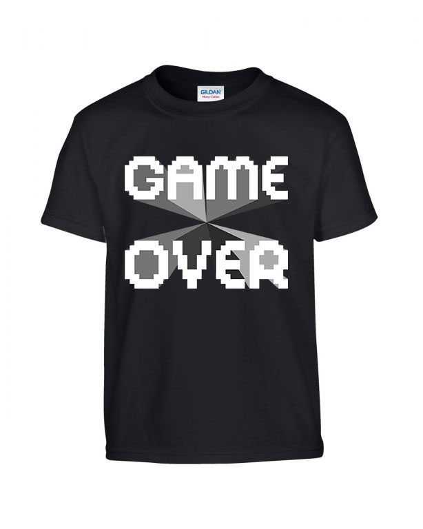 game over gamer Fekete Gyerek Póló