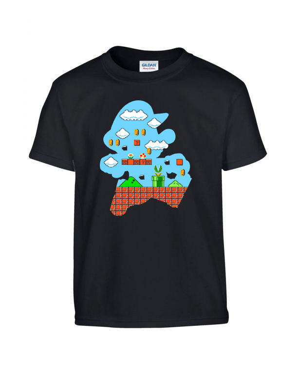 Super Mario Fekete Gyerek Póló