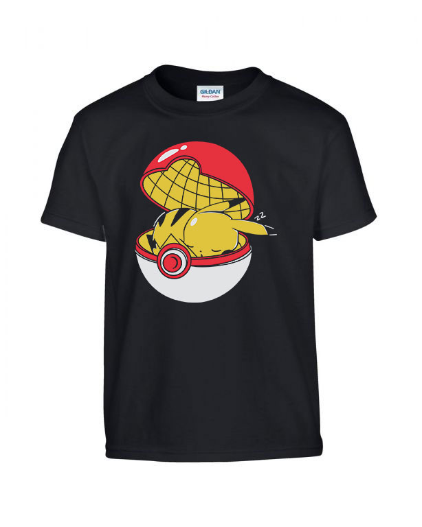 pokemon pikachu Fekete Gyerek Póló