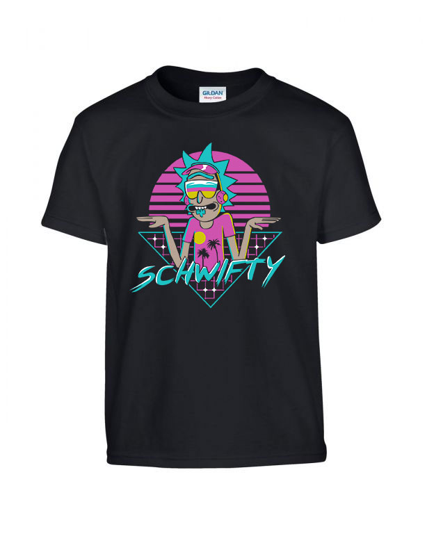 schwifty rick és morty Fekete Gyerek Póló