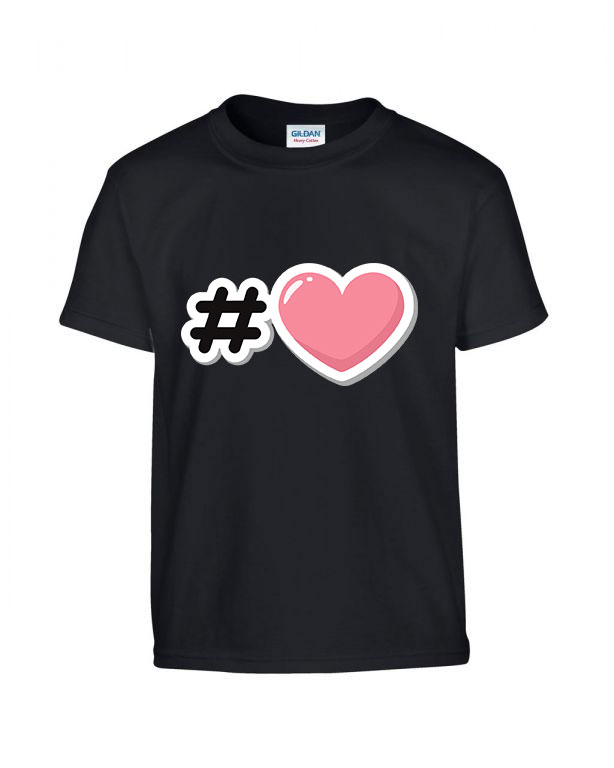 heart szív Fekete Gyerek Póló
