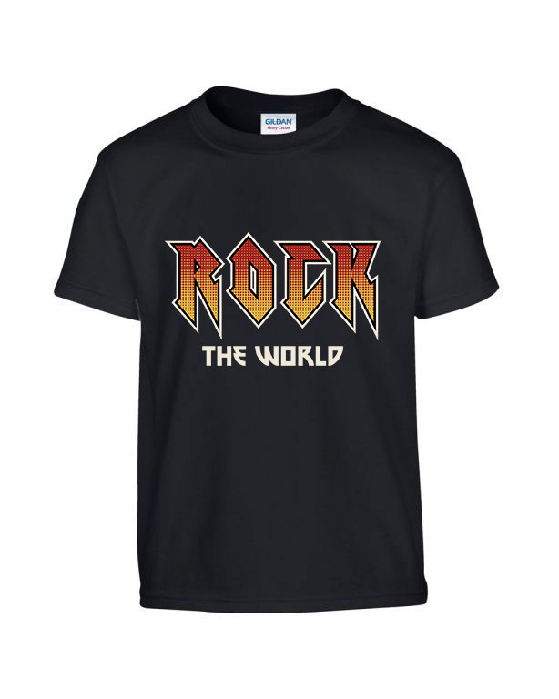rock the world Fekete Gyerek Póló