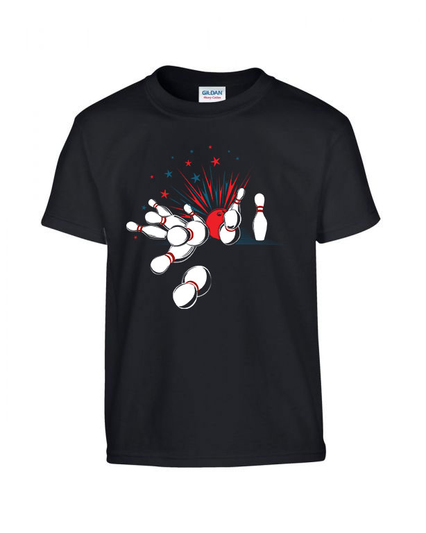 Bowling Fekete Gyerek Póló