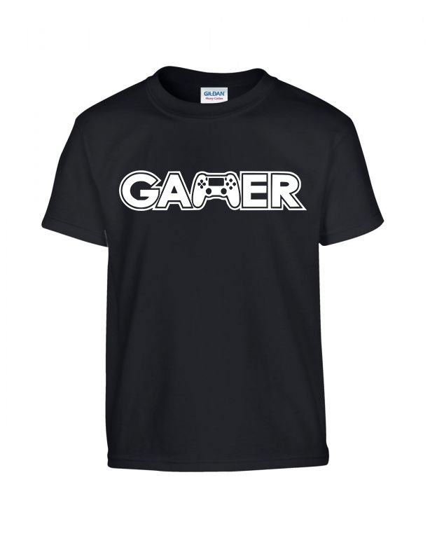 gamer joystick Fekete Gyerek Póló