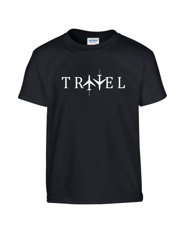 travel utazás utazni Fekete Gyerek Póló