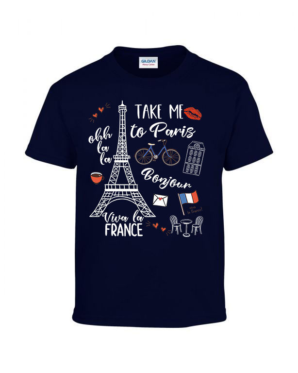 párizs paris eiffel torony paris Sötétkék Gyerek Póló