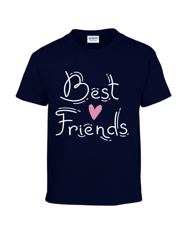 bff best friends barátság Sötétkék Gyerek Póló