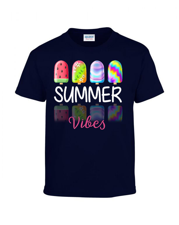 summer vibes fagyi fagyis nyár Sötétkék Gyerek Póló
