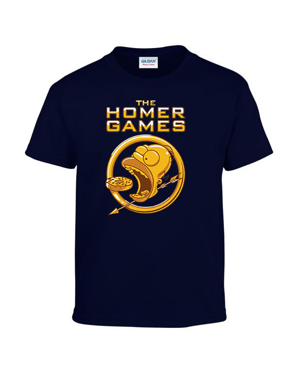Homer Simpson Hunger Games fánk donut Sötétkék Gyerek Póló