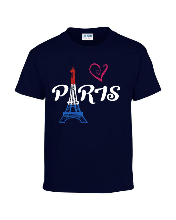 párizs paris eiffel torony francia Sötétkék Gyerek Póló