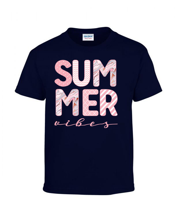 summer vibes nyár nyaralás Sötétkék Gyerek Póló
