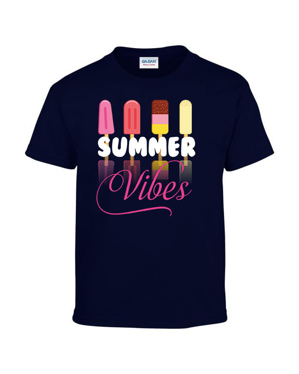 summer vibes nyár nyaralás Sötétkék Gyerek Póló