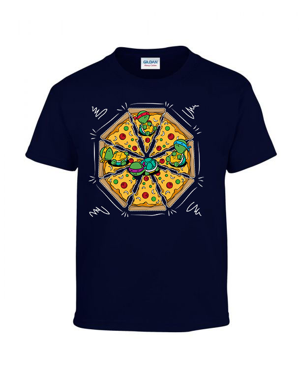 tini ninja teknőcök tmnt pizza Sötétkék Gyerek Póló