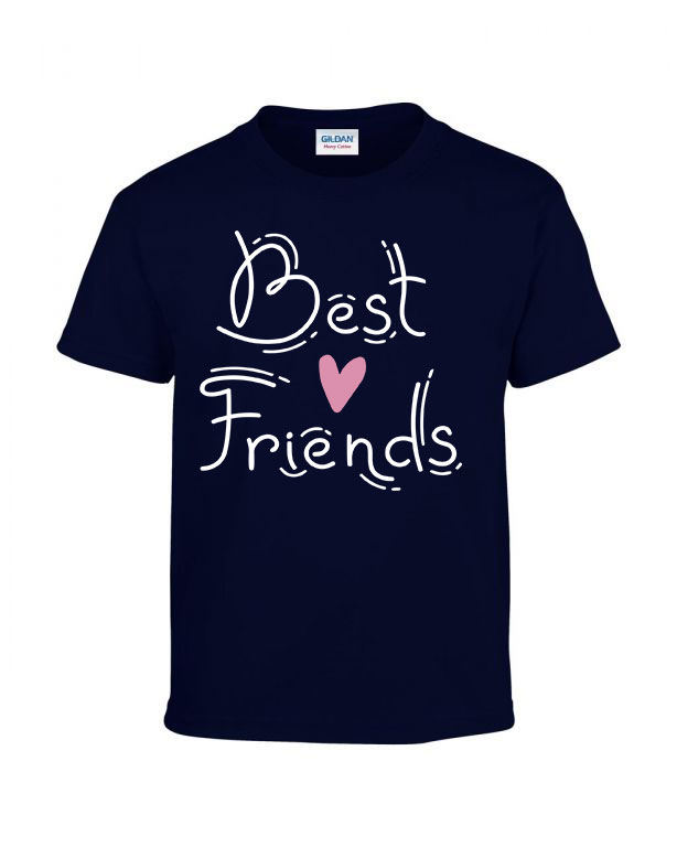 best friends bff barátság Sötétkék Gyerek Póló