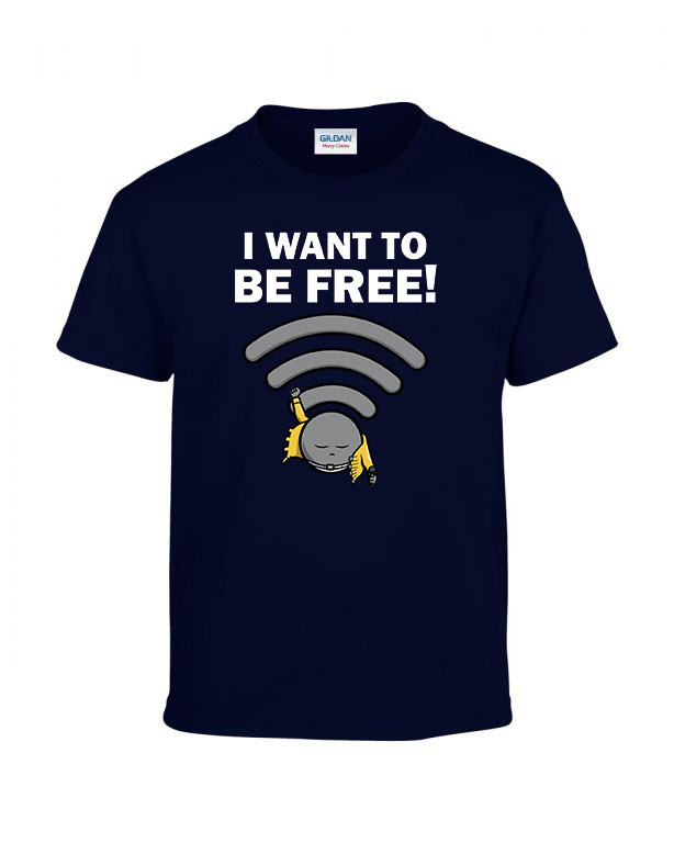 wifi humor freddie mercury Sötétkék Gyerek Póló