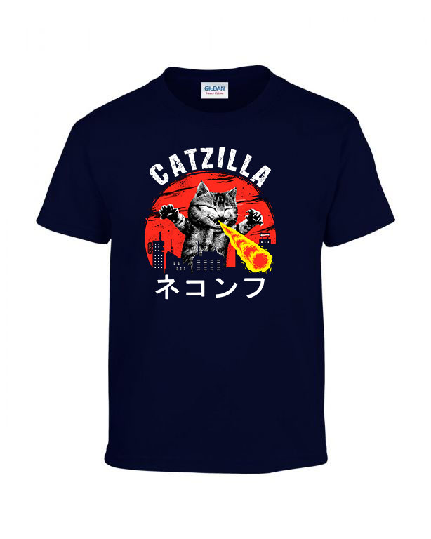 catzilla macska macskás cica cicás Sötétkék Gyerek Póló