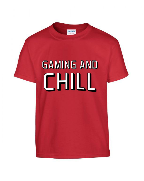Gaming And Chill Gamer Piros Gyerek Póló