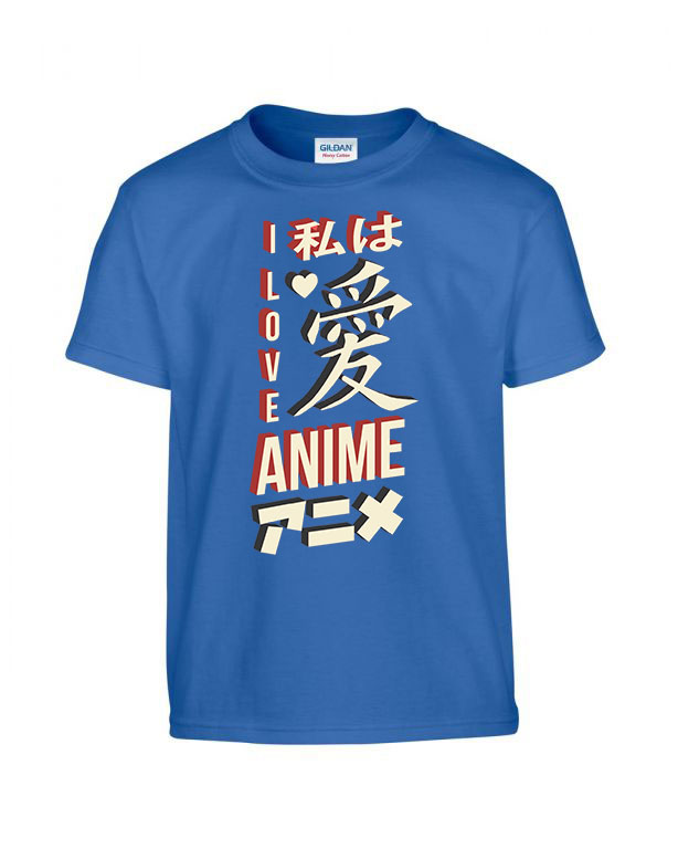 i love anime Kék Gyerek Póló