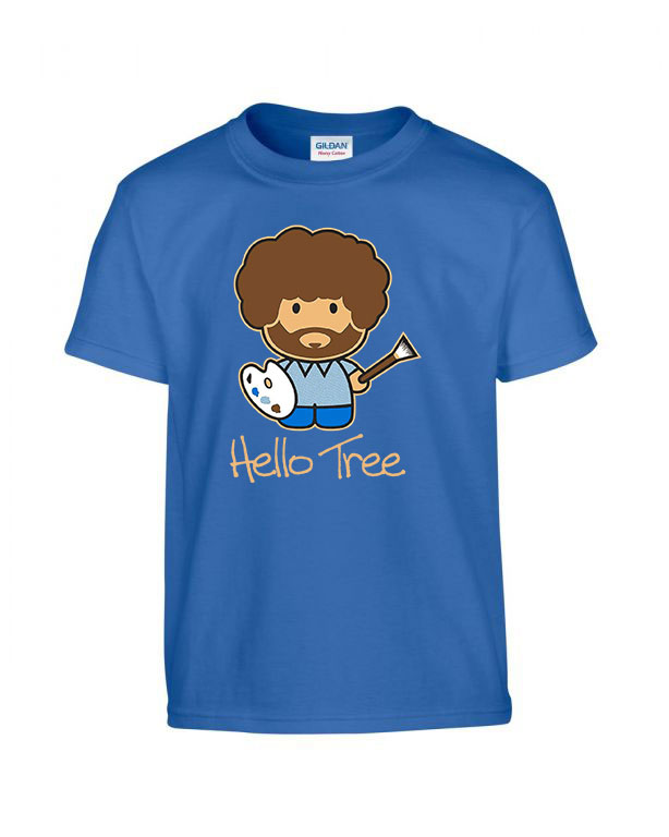 Bob Ross festészet festő Kék Gyerek Póló
