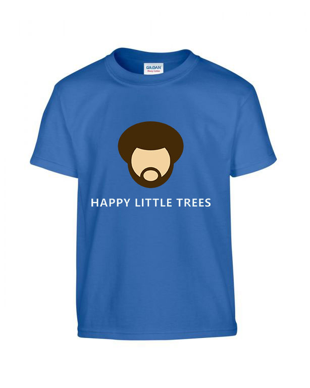 Bob Ross Festészet Festő Kék Gyerek Póló