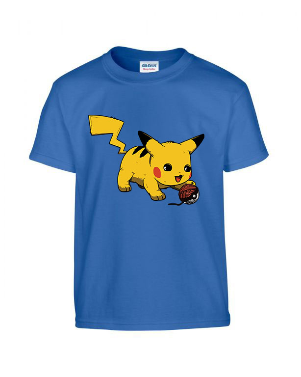 Pokemon Pikachu Macska Macskás Kék Gyerek Póló