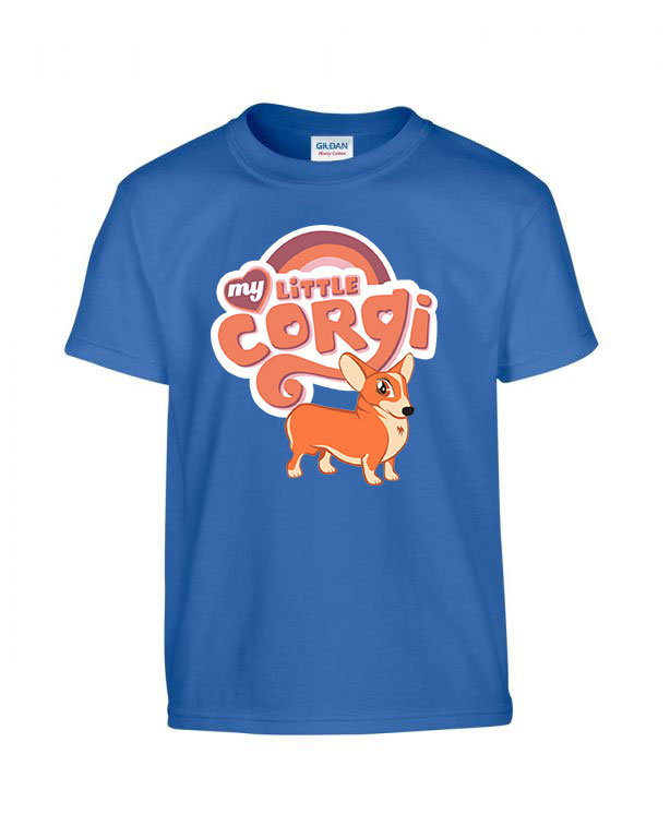 corgi korgi kutya Kék Gyerek Póló