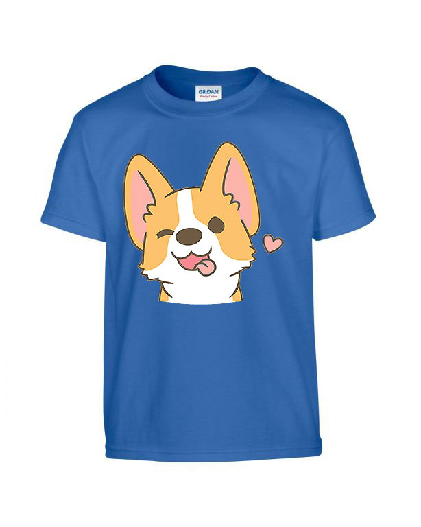 corgi korgi kutya Kék Gyerek Póló