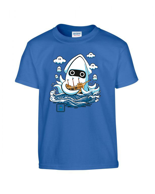 super mario octopus Kék Gyerek Póló
