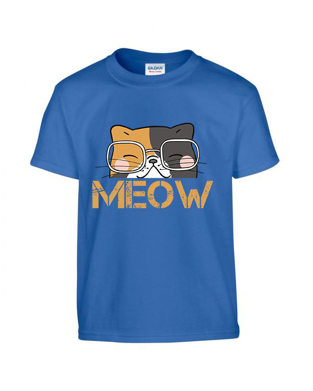 meow macsa macskás cica cicás Kék Gyerek Póló