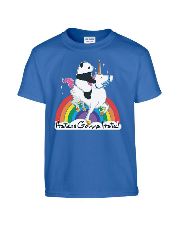 haters gonna hatte unikornis panda Kék Gyerek Póló