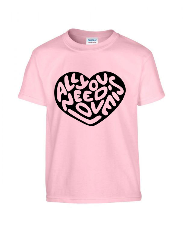 Szív Love Rózsaszín Gyerek Póló