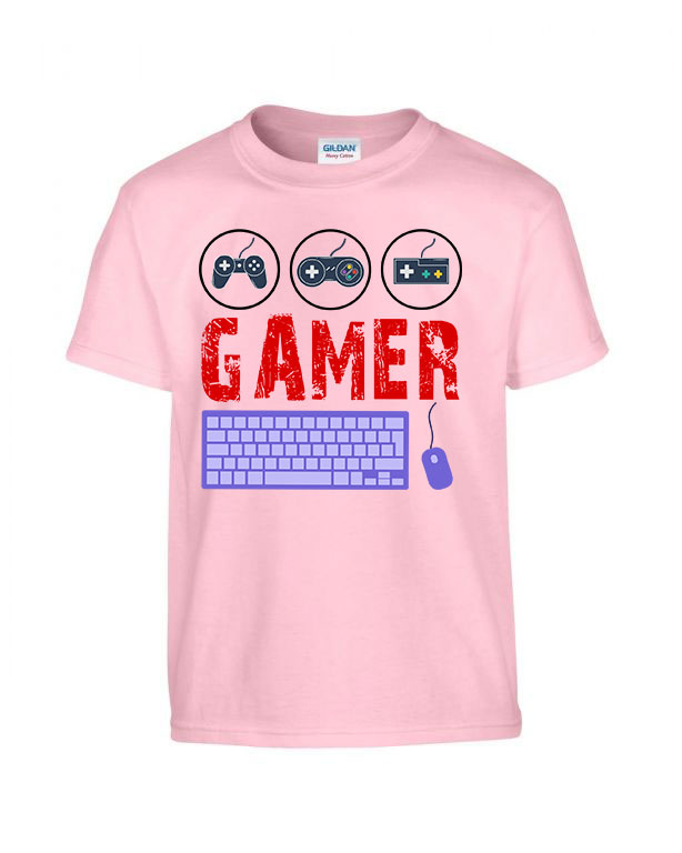 Gamer joystick Rózsaszín Gyerek Póló