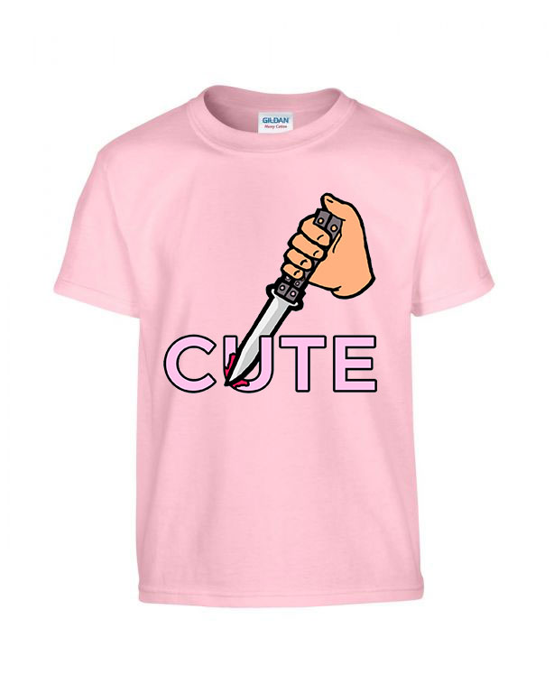 cute psycho psziho kés Rózsaszín Gyerek Póló
