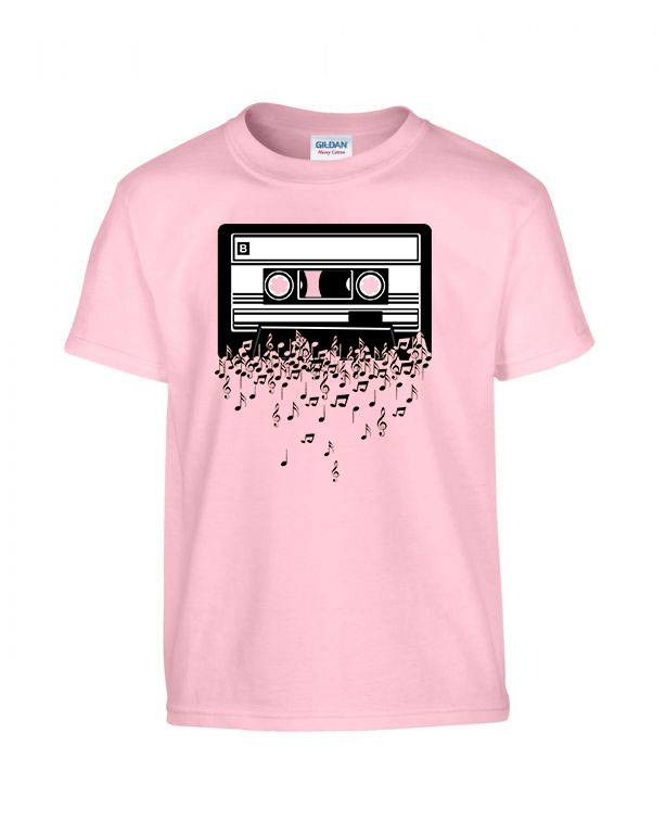 retro kazetta zene music kotta Rózsaszín Gyerek Póló