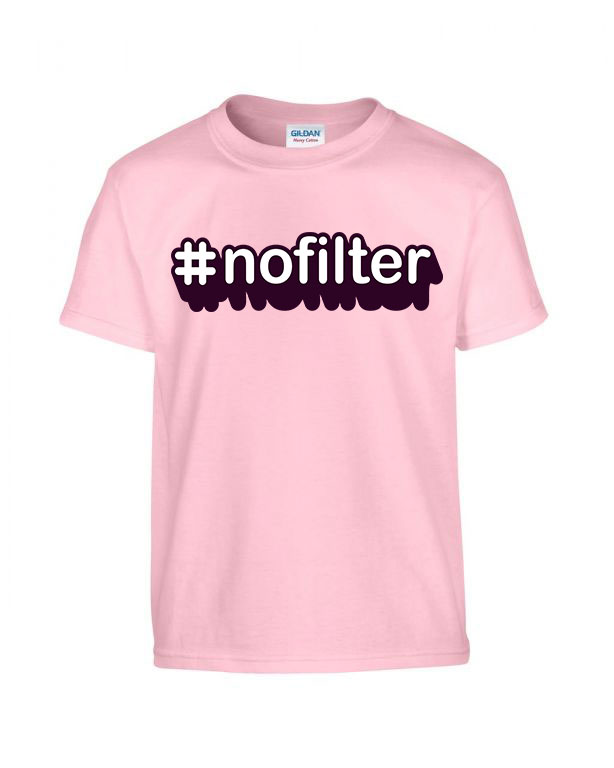 nofilter hashtag hessteg Rózsaszín Gyerek Póló