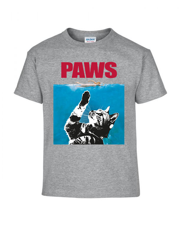 macskás cicás paws Sportszürke Gyerek Póló
