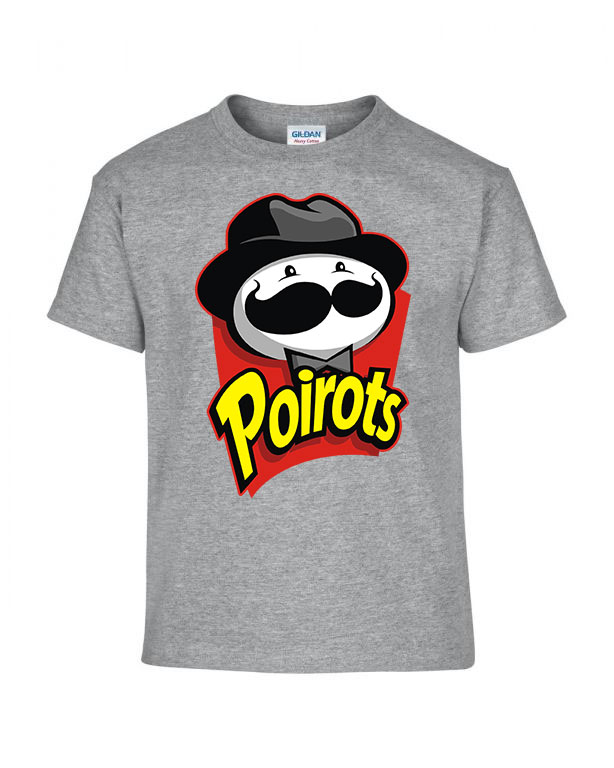 pringles humor poirot Sportszürke Gyerek Póló