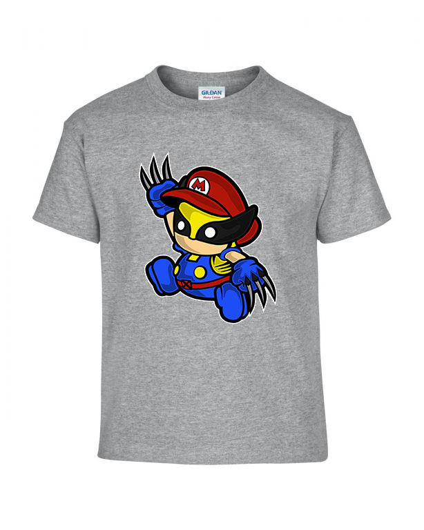 wolverine mario Sportszürke Gyerek Póló