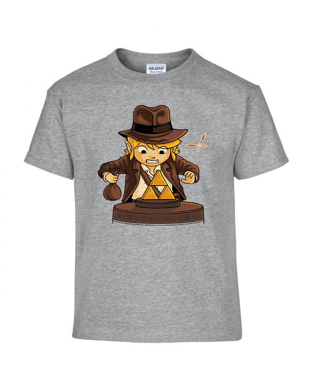 Link indiana jones gamer humor Sportszürke Gyerek Póló