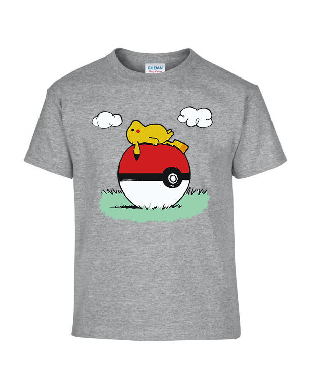 Pikachu Pokemon Snoopy Sportszürke Gyerek Póló
