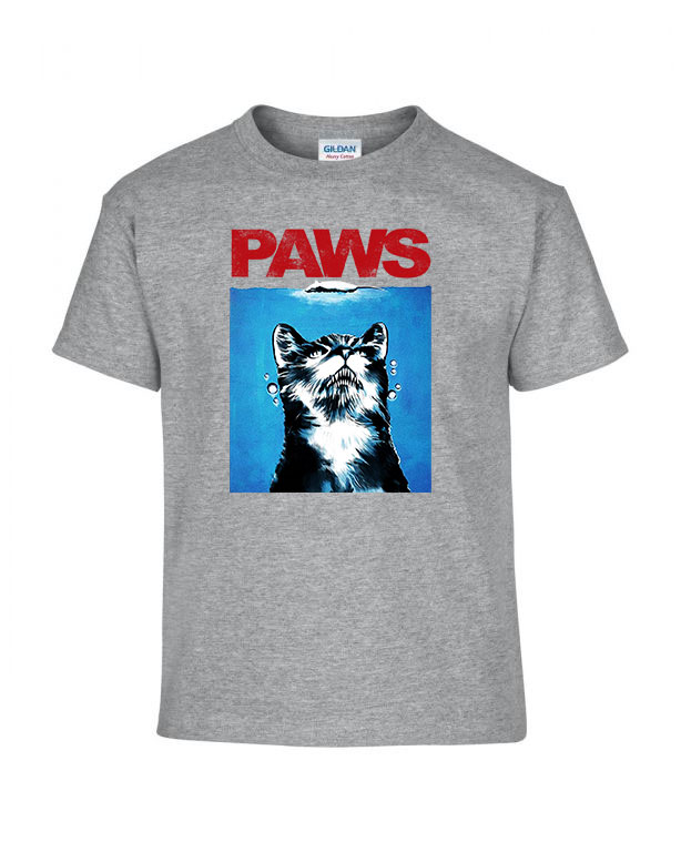 paws macsa macskás cica Sportszürke Gyerek Póló