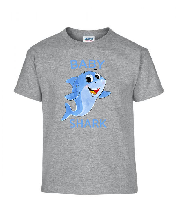 baby shark cápa Sportszürke Gyerek Póló