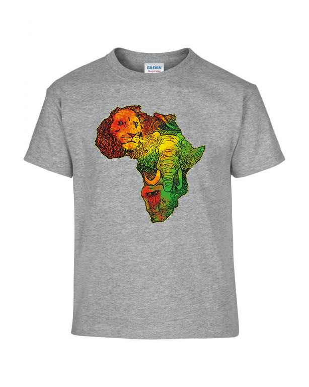 Afrika állatai elefánt oroszlán Sportszürke Gyerek Póló